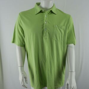 Criquet Pima Cotton Pocket Polo Shirt Mens XL Lime Green